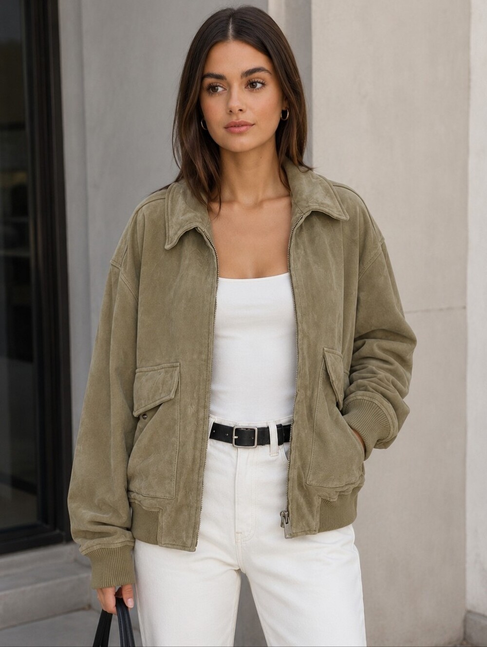 Citizens of Humanity Vivienne Suede Jacket Oversized Bomber Coat Womans XL NWT